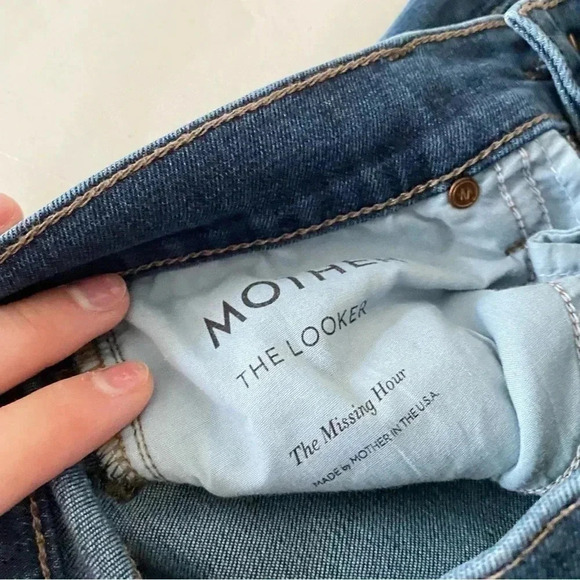 Mother Jeans The Looker The Missing Hour Dark Wash Skinny Jeans Size 25 - Picture 9 of 9